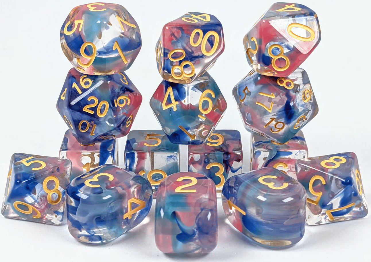 Role 4 Initiative Coral Reef 15 Piece RPG Dice Set image 0